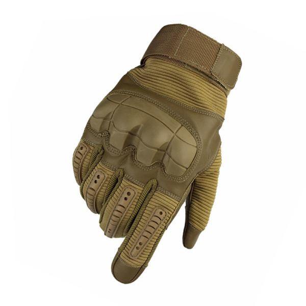 Motorcykelhandskar Hårda Knogar Andningsbara Bra Grepp Anti Slip Full Finger Powersports Handskar för Lumbering Tung Industri Brun L