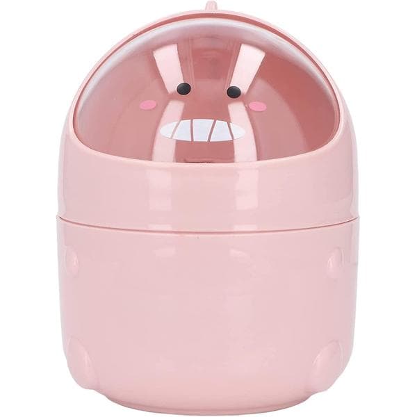 Mini søppelbøtte for kontor, mini søppelbøtte med svinglokk søt kontorsøppelbøtte for kontor studenthybel seng (rosa)