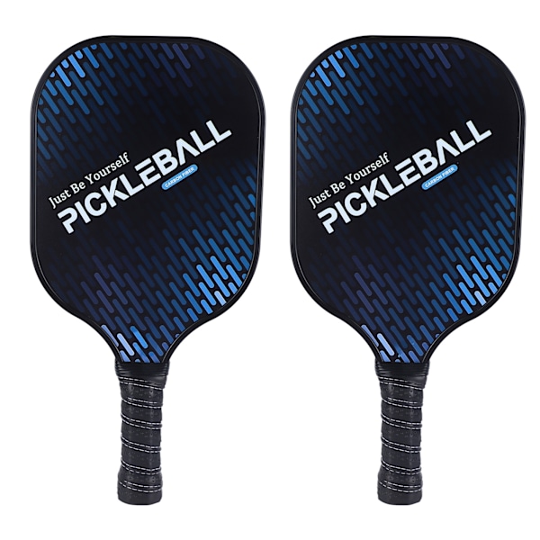 2 stk. Pickleball-padler i holdbart kulstof PE med behageligt greb og lav vægt Pickleball-sæt med 4 bolde til udendørs brug Hjemme Sort og blå