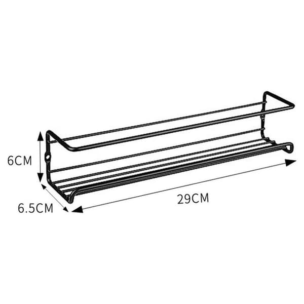 Väggmonterad kryddhylla för kök, väggmonterad kryddhylla, svart (2-pack)