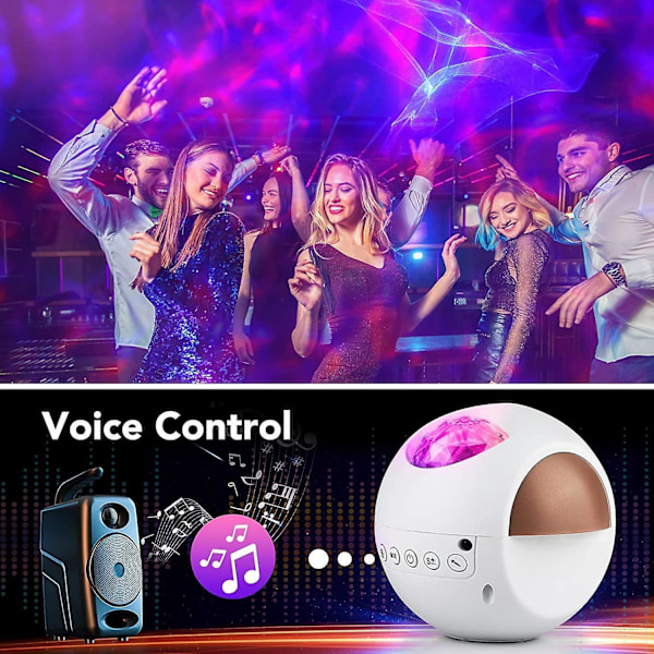 Galaxy Projektor for Soverom, LED Stjerneprojektor med Fjernkontroll Stemmestyring, Bluetooth Timer, Voksne, Hjemmeinnredning