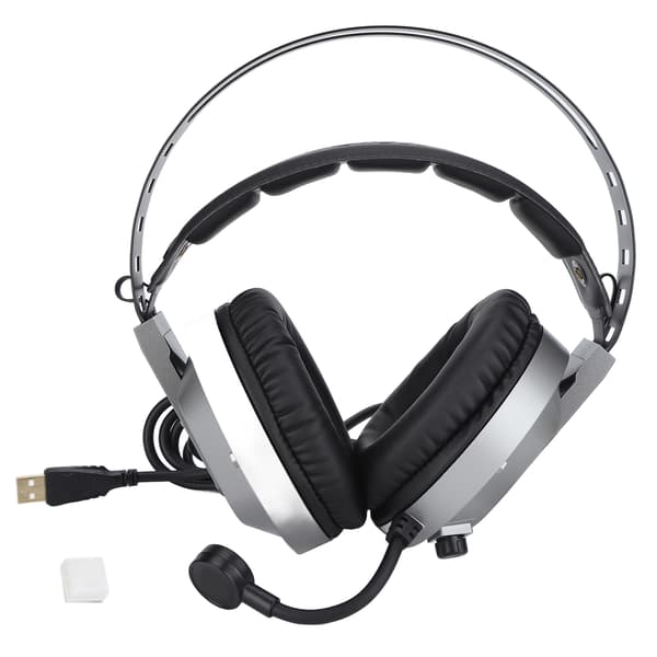 TAIDU Gaming Headset 7.1 Surround Sound Headset med mikrofon ørepuder LED-lys til PC bærbar computer