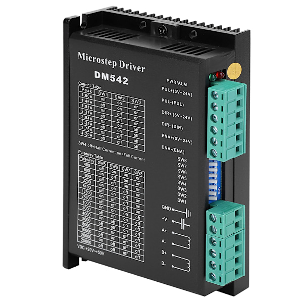 Microstep Driver Stepper Motor Driver 2-faset Høj Underinddeling PWM Strømstyring DM542