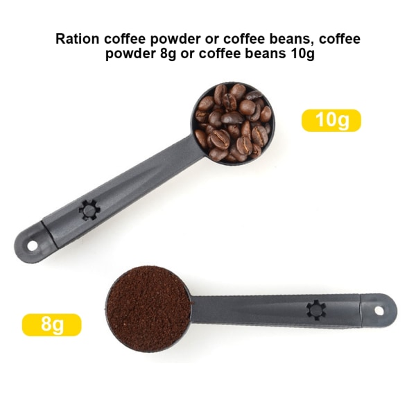 Hånddryp af plastik kaffebønnepulver 10g/8g måleske med en børste