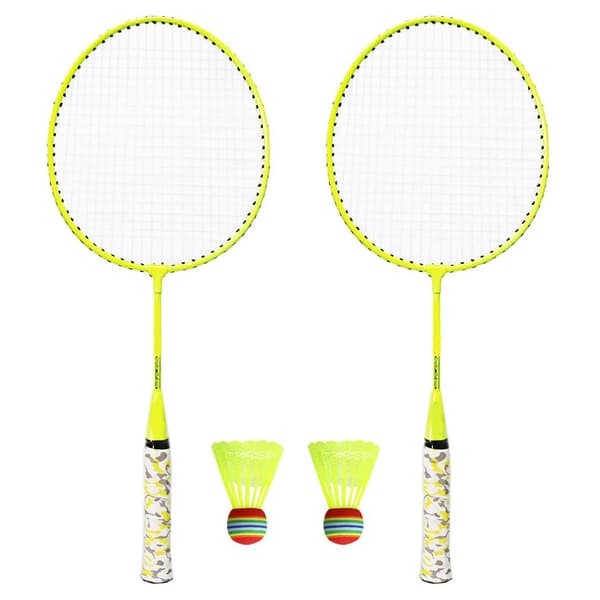 1 Par Barn Badmintonracket Ferroalloy Barn Badmintonracket med Bollar Träningsracketar