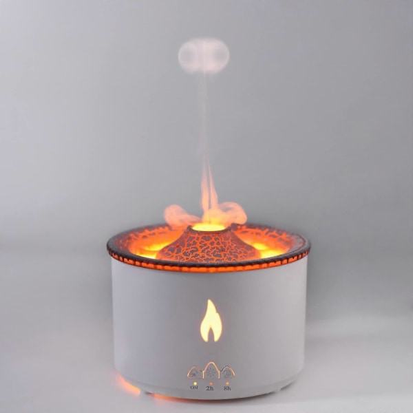 Volcano Luftfuktare, Jellyfish Mist Flame Diffuser för Sovrum Hem och Kontor, Pulserande/Kontinuerliga Lägen, 360ml Brittisk Standardkontakt