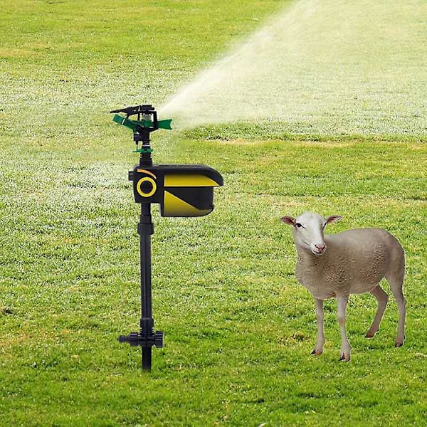 Set med solcellsdriven djuravskräckare med vattenstråle I Rörelsesensor I Räckvidd 10m, Kattskrämma, 19*7*64cm