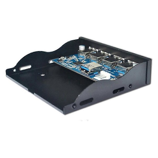 4xUSB3.0 19pin Hub Drev Bay Frontpanel Til PC Computer Sort Hurtig Opladning