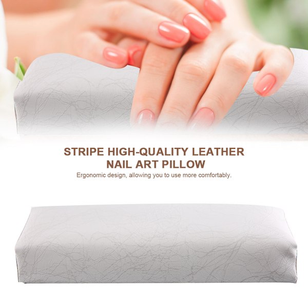 Stripe högkvalitativt läder Nail Art Kudde Manikyr Mjuk svamp Handstöd Kuddhållare 03#