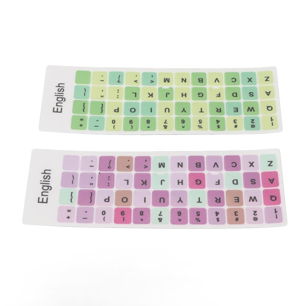 2st Tangentbordsdekaler Färgglada engelska språk Dammtät vattentät beläggning PVC-material Dator Keycaps Stickers C