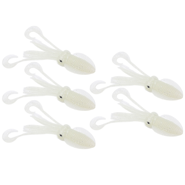 5 stk blekksprut lokke bløt lysende blekksprut trolling agn for saltvann havfiske ca. 12cm / 4.7in