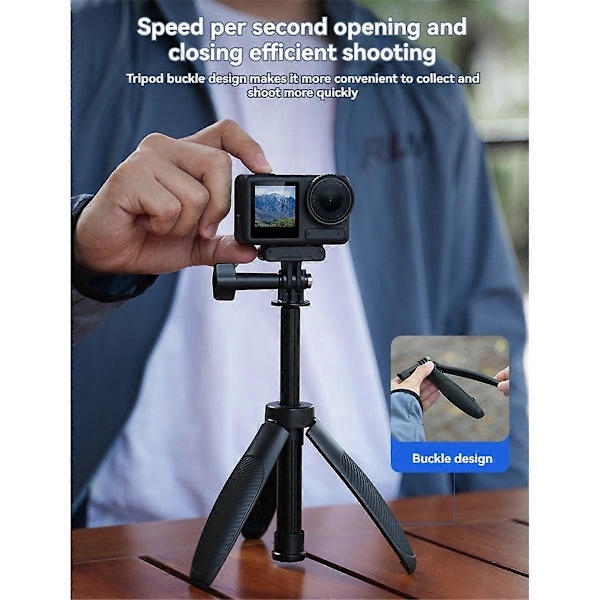 Vikbart Selfie Stick Stativ Justerbar Längd för GoPro13