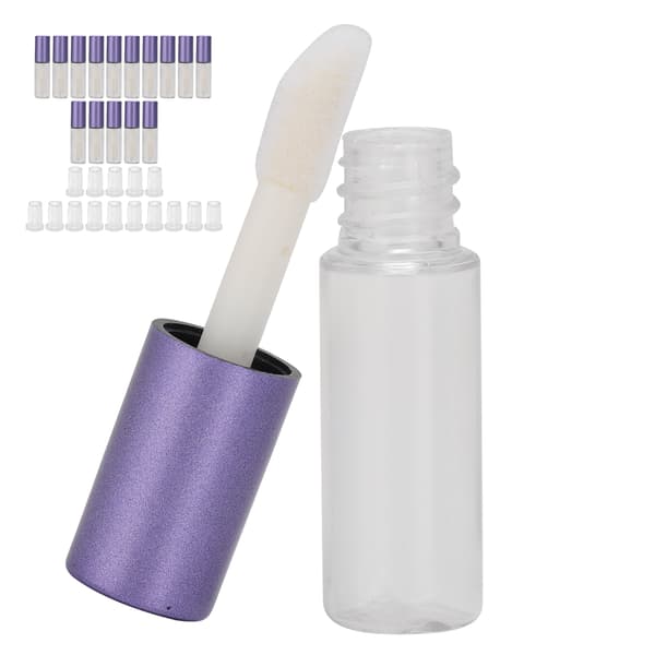 15 stycken små läppglansrör 1,2 ml läppglansflaskor provförpackade kosmetiska behållare med gummiproppar lila