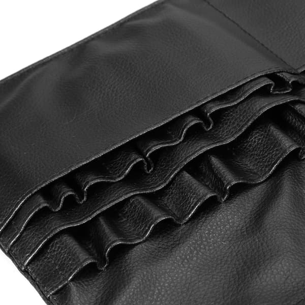 Professionel sort PU kosmetik makeup børsteholder organizer taljetaske etui pung
