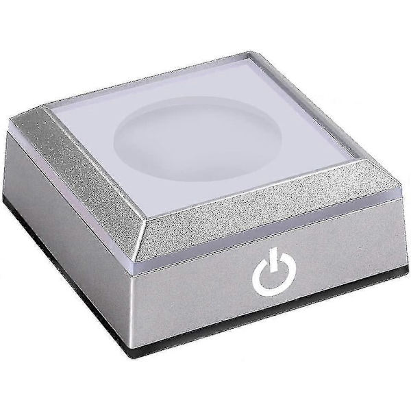LED Ljusdisplaybas, 7 Färgskiftande Lampor USB Eller Batteridriven Rund LED Ljusbas, Lämplig För Kristaller, Glaskonst Och Hemtextilier (4 L