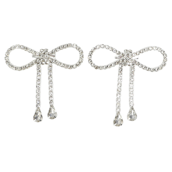 2st Rhinestone rosettbrosch Utsökt glänsande tofsdesign rosettbroschnål för dagligt bruk Fester Bröllop Firande
