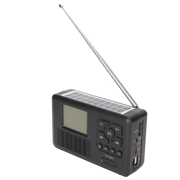 Kortvågsradio AM FM Dual Band Solcellsladdad Handvev Uppladdningsbar Bluetooth Nödbelysning Bärbar Mini Radio TRA550