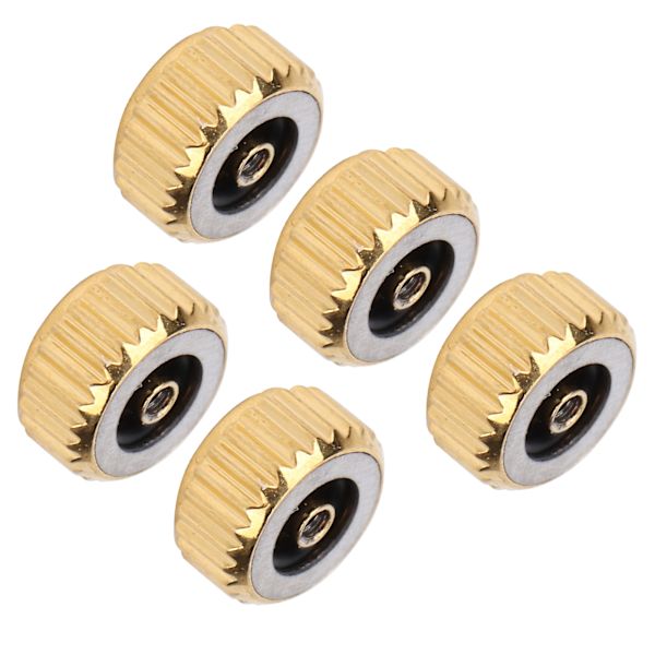 5 st ståkronor för klockreparation, reservdelar, tillbehör, set, guld, 5,5 mm / 0,22 tum