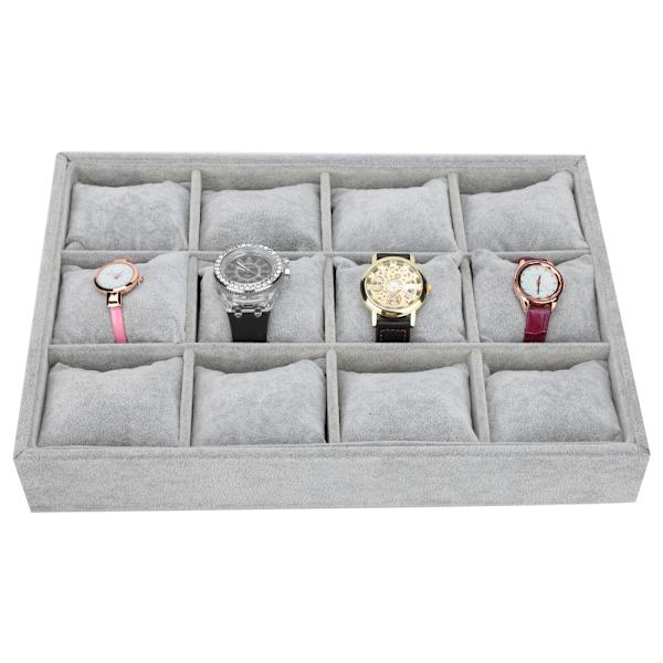 12 ristikkoa watch säilytysrasia case organizer korujen esittelyastia ja tyyny