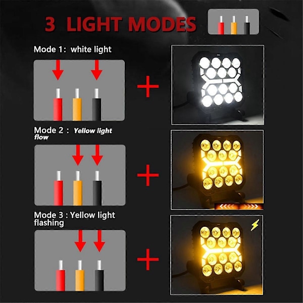 10 cm Bil LED Arbetslampa Strobe Strålkastare för Lastbil Bilar Suv Båt Svart