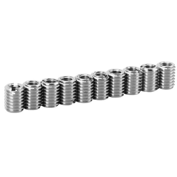 10 stk. gjengeinnsatssett reduserende mutter 303 rustfritt stål hunn M5x0,8 hann M8x1,25 0,4in lengde