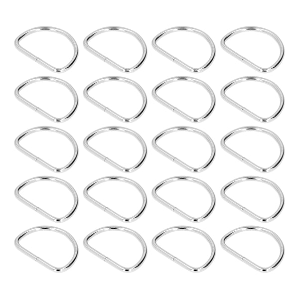 20 stk D-ringer - Enkel montering - Elektroplettet overflate - Robust og holdbar - Falmebestandig - Metall D-ringer 4x40x30mm
