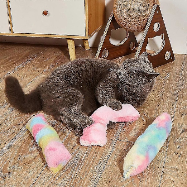 Kattestribe Pude Kattelegetøj Killingelegetøj Med Katteurt Til Kat Tandfrembrud Tygge Zekai Hvid