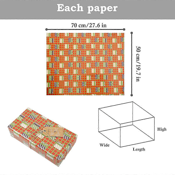 12-pack presentpapper, för julgranspresentpapper