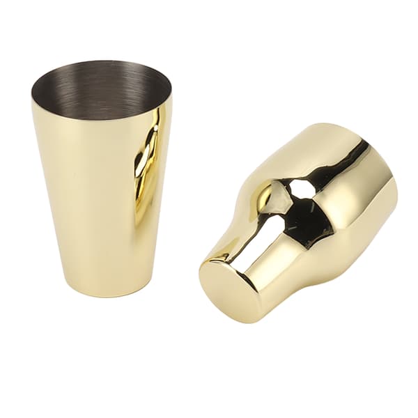 Drinkshaker i rustfritt stål, fransk stil, 2-delt Martini-mikser, drinkshaker for bar, hjem, camping, piknik, luksus gullfarge
