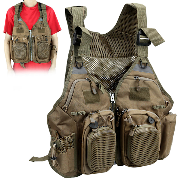 Utomhus fiskesportväst Multi Pocket Professionell fiskejacka Väst för män