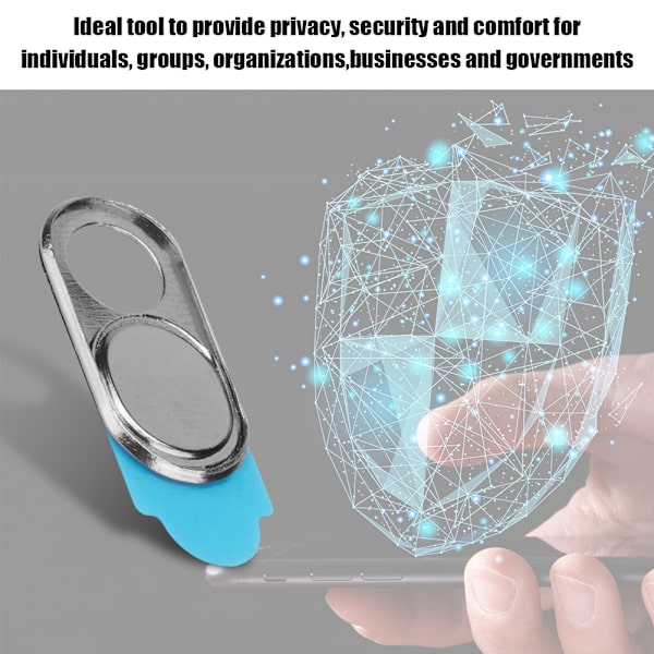 3 stk metall linsedeksel kamera personvern beskyttelses klistremerke webkamera deksel for smarttelefoner nettbrett (svart)