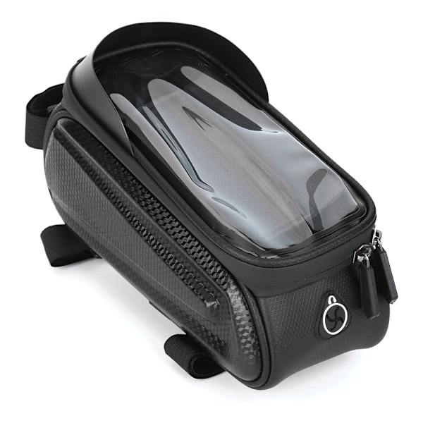 PVC Sort Hard Shell Vandtæt Performance Touching Screen Cykel Taske Mobiltelefon Cykling Pakke Udstyr