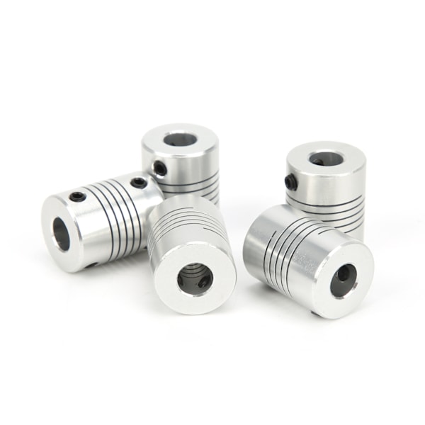 5 stk fleksible akselkoblinger for 3D-skriver trinnmotor aluminiumslegering kobling 5 x 8 mm