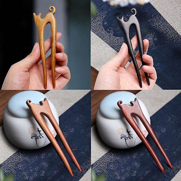 Delikat U-formet hårnål retro stil hårpinne hårgaffel for hårstyling 13cm