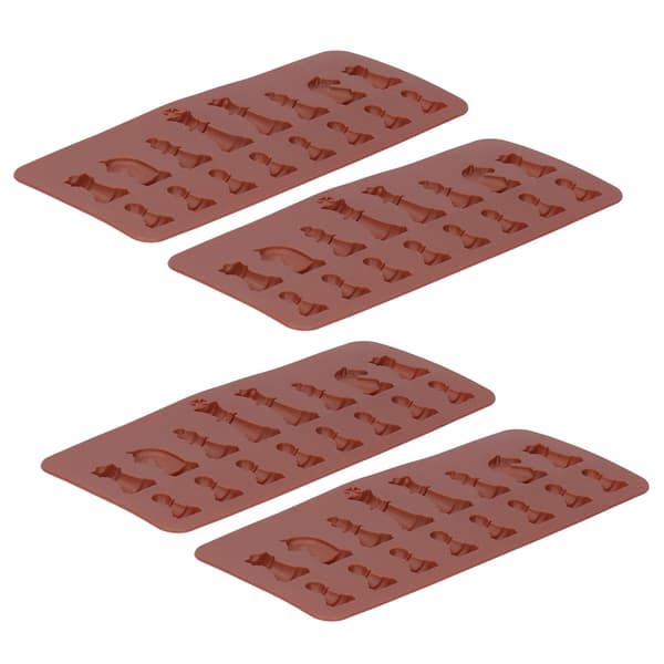 4 STK Skakform Silikoneform Chokolade Kageform til DIY Bagetilbehør