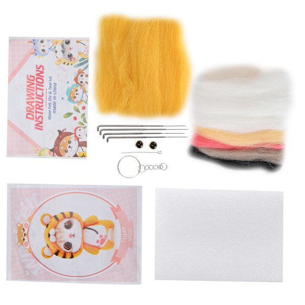 Nålfiltning Ull Kemisk Fiber Plyschdocka Tillverkning DIY Material Nål Handgjord Hantverk(202# Tiger )