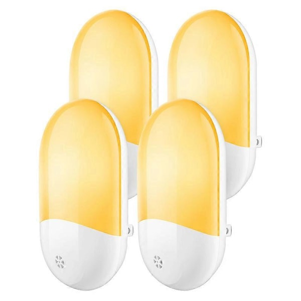 Automatisk Plug-and-Play Natlampe til Børn med Tusmørkesensor, Energibesparende 0,7W Natlampe til Stikkontakt til Børneværelse, Stue, Garage, Varm Hvid