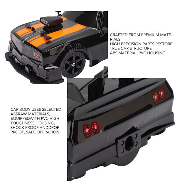 16A04 1/16 RC Drift Car Simulerad 4 Wheel Drive med LED-ljus RC Car Leksak för över 6 underhållning