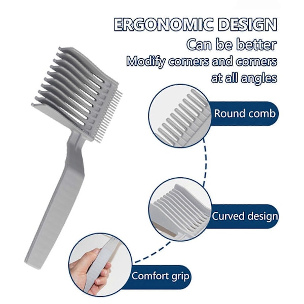 Ammattimaiset Barber Fade -kammat - Hiustenleikkuukoneen kampa - Kaareva asemointikampa 1/2 KPL ZD B2 1 KPL