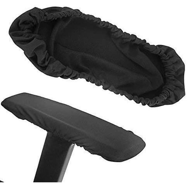 1 Par Aftagelige Stolearmlæn Dæksler Kontor/Drejelig Stol Armlæn Slipcover Spil Arm Dæk (Sort)