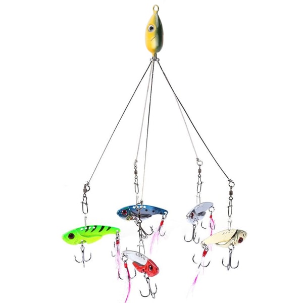 5 Arms Alabama Umbrella Jig Head Fishing Rig syöttikalastusuistimet Snap-pyörillä (3#)