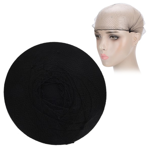 144 st Hårnät Nylon Engångsperuk Cap Andas hår Mesh Net för Hemsalong Svart