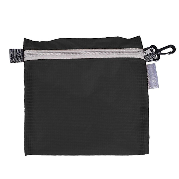 Tørr Oppbevaringspose Hengende Krok Glatt Glidelås Nylon Multifunksjonell Plassbesparende Vanntett Pose For Klatring Svart