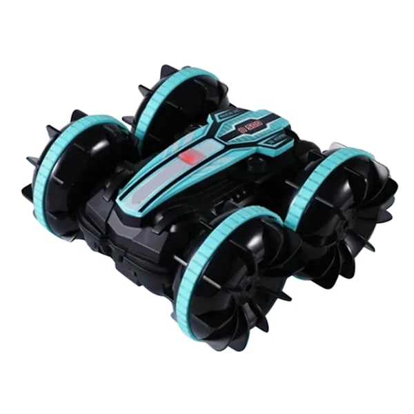 RC-tempputyyauto, kaksisuuntainen, pyörivä, 2,4 GHz, vedenpitävä, USB-ladattava, lapsille sopiva amfibio-RC-autolelu, 3,7 V, sininen
