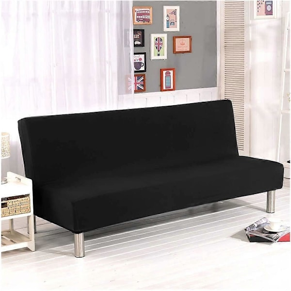 Elastisk Clac Betræk 3 Personers Sofa, Stue Ensfarvet Tæppe, Sort