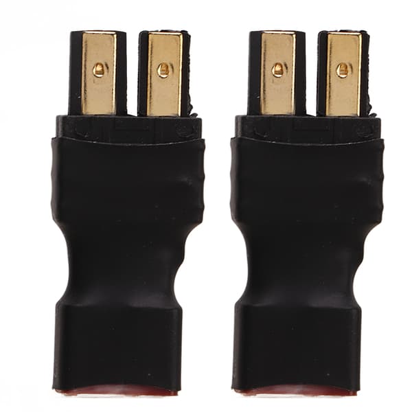 2 stk. T hun-adapter T til han-stikadapter RC hun til han-adapter til RC bilmodel flymodel skibsmodel