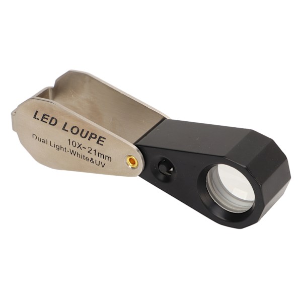 10x Juvelerlupe Profesjonell Lommeforstørrelsesglass med LED-lys for Smykker Planter Mynter Klokker