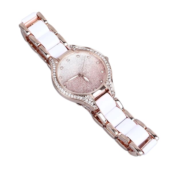 Dam Quartz Klocka Trendig Elegant Rostfritt Stål Armband Strass Bling Damklocka för Vardagsbruk