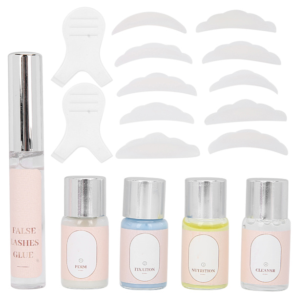 Perming Curling Eyelash Kit Y Brush Silikone Patch Eyelash Curling Perming Sæt til Salon 25ml