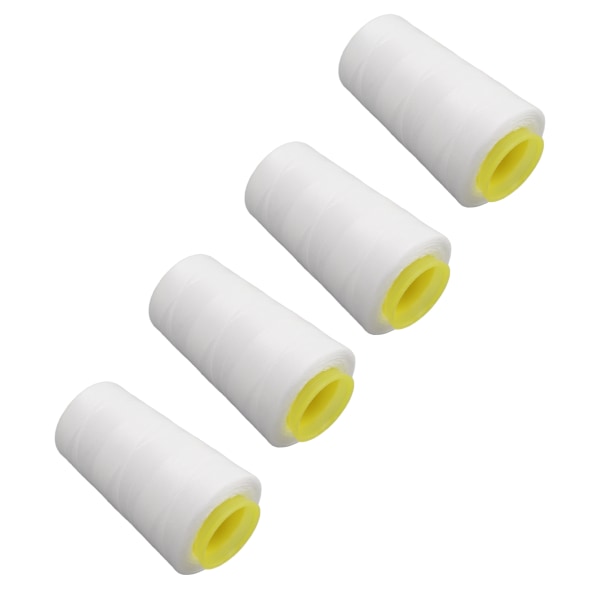 4 stk Serger-tråd Hvid Premium Polyester Robust Holdbar Slidbestandig Udbredt hvid Tråd